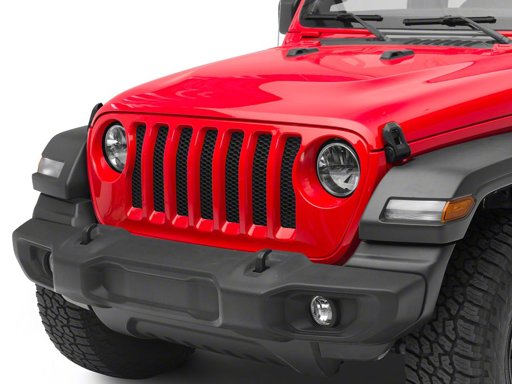Raxiom Axial Series 7-Inch LED Headlights with Headlight Adapter; Black Housing; Clear Lens (18-25 Jeep Wrangler JL)