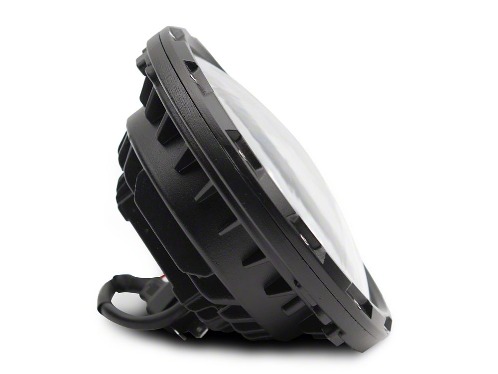 Raxiom Axial Series 7-Inch Spider LED Headlights with Headlight Adapter; Chrome Housing; Clear Lens (18-25 Jeep Wrangler JL)