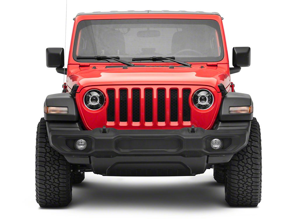 Raxiom 9-Inch LED Headlights with DRL and Halo; Black Housing; Clear Lens (18-25 Jeep Wrangler JL)