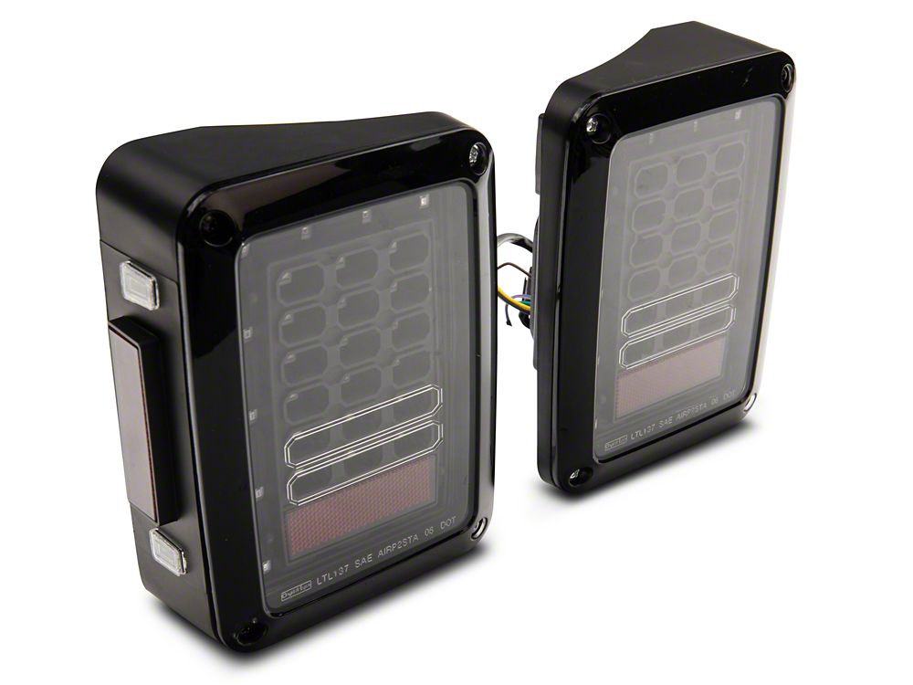 Raxiom Axial Series LED Tail Lights; Black Housing; Clear Lens (07-18 Jeep Wrangler JK)