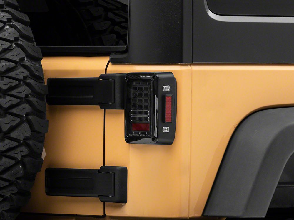 Raxiom Axial Series LED Tail Lights; Black Housing; Clear Lens (07-18 Jeep Wrangler JK)
