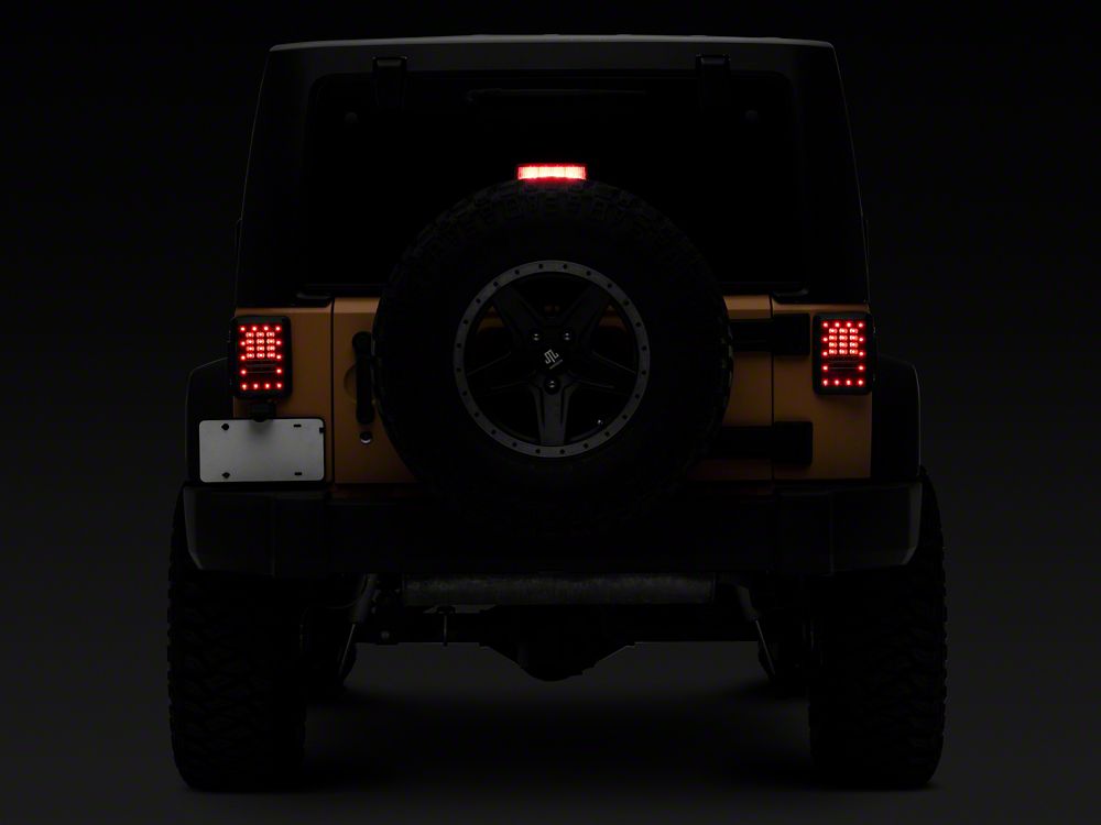 Raxiom Axial Series LED Tail Lights; Black Housing; Clear Lens (07-18 Jeep Wrangler JK)