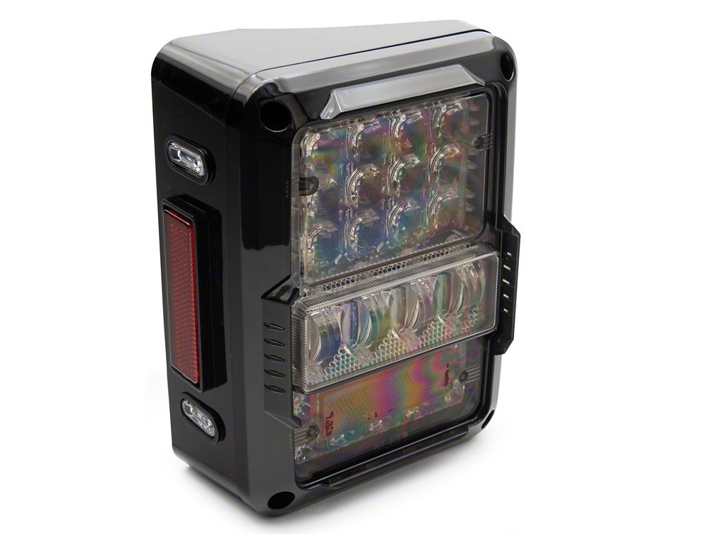 Raxiom Axial Series Lux LED Tail Lights; Black Housing; Clear Lens (07-18 Jeep Wrangler JK)