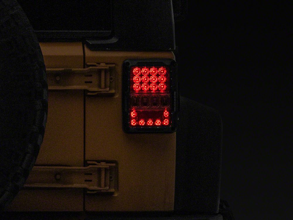 Raxiom Axial Series Lux LED Tail Lights; Black Housing; Clear Lens (07-18 Jeep Wrangler JK)
