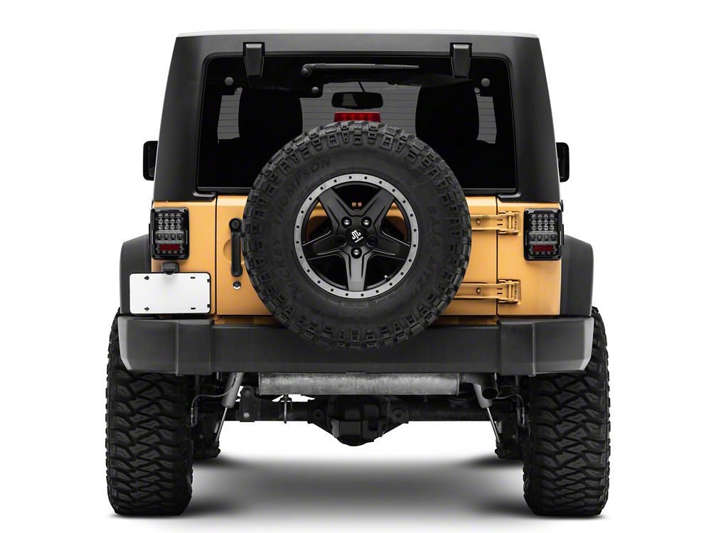 Raxiom Axial Series Lux LED Tail Lights; Black Housing; Clear Lens (07-18 Jeep Wrangler JK)