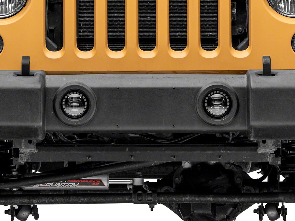 Raxiom Axial Series Nighthawk LED Fog Lights (07-18 Jeep Wrangler JK; 18-25 Jeep Wrangler JL Sahara, Rubicon w/ Plastic Bumper)