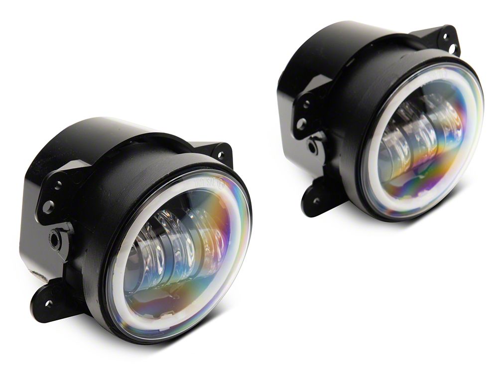 Raxiom Axial Series Halo LED Fog Lights; Amber (07-18 Jeep Wrangler JK)