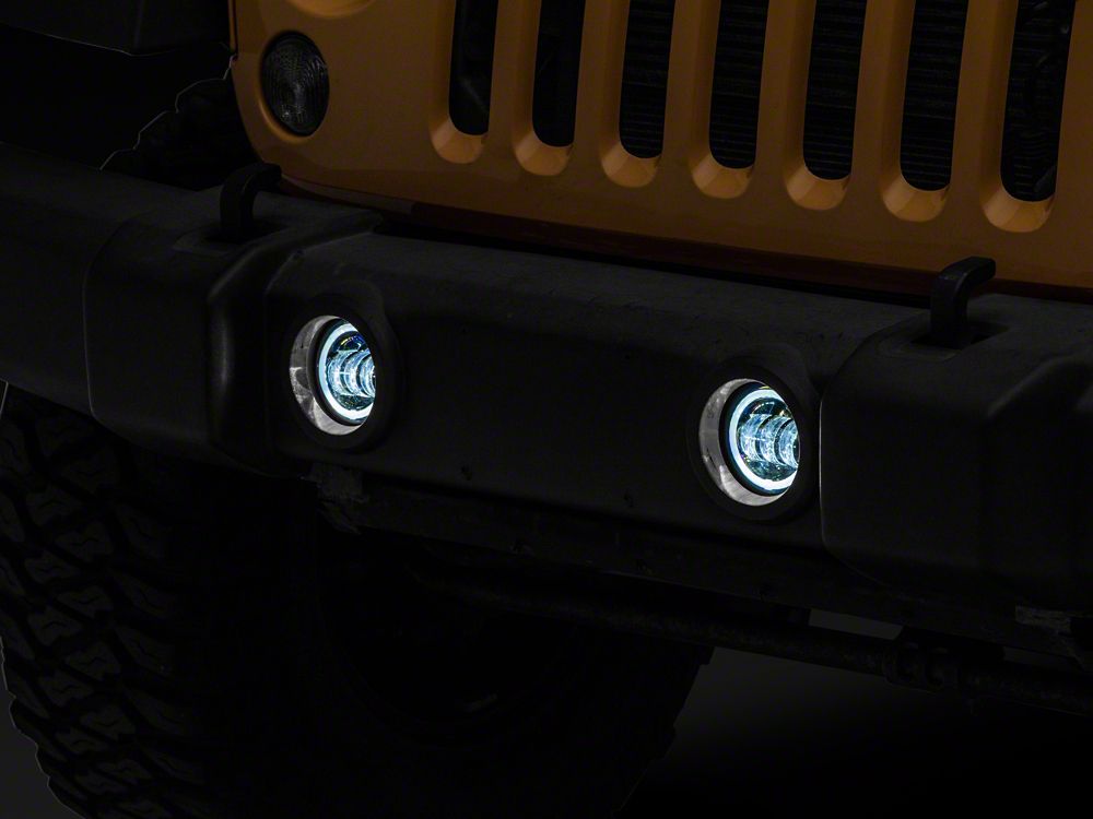 Raxiom Axial Series Halo LED Fog Lights; Amber (07-18 Jeep Wrangler JK)
