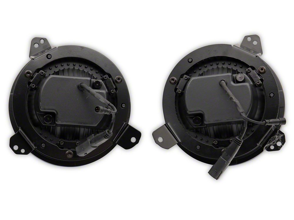 Raxiom Axial Series 9-Inch LED Headlights with RGB Halo; Black Housing; Clear Lens (18-25 Jeep Wrangler JL)