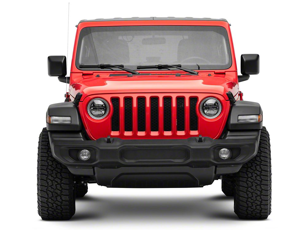 Raxiom Axial Series 9-Inch LED Headlights with RGB Halo; Black Housing; Clear Lens (18-25 Jeep Wrangler JL)