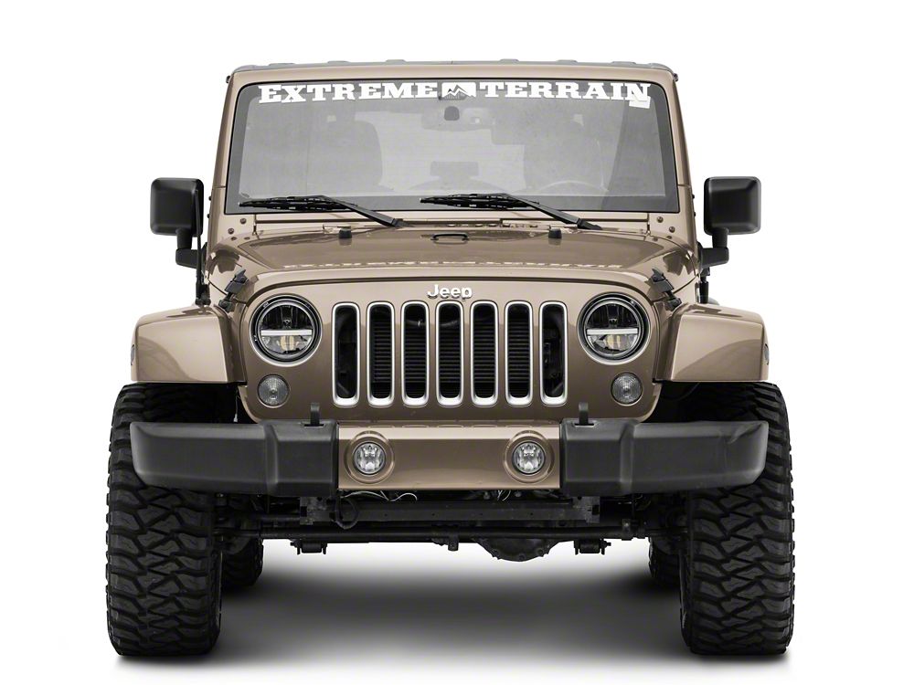 Raxiom Axial Series 7-Inch LED Headlights with DRL and Signal Function; Black Housing; Clear Lens (97-18 Jeep Wrangler TJ & JK)