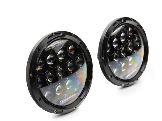 Raxiom Axial Series 13-LED Headlights; Black Housing; Clear Lens (97-18 Jeep Wrangler TJ & JK)