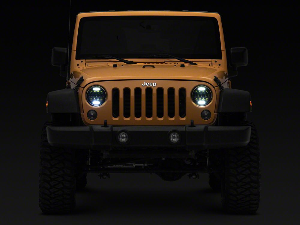 Raxiom Axial Series 13-LED Headlights; Black Housing; Clear Lens (97-18 Jeep Wrangler TJ & JK)