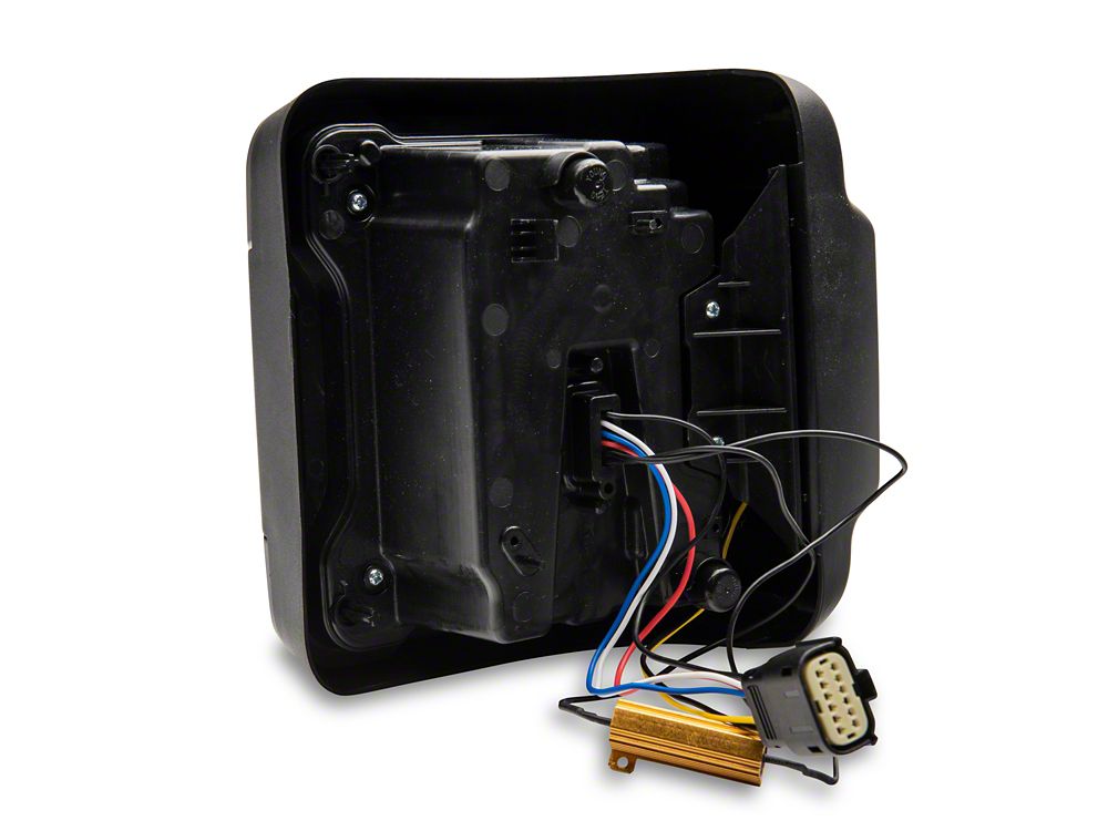 Raxiom Axial Series Plateau LED Tail Lights; Black Housing; Smoked Lens (18-25 Jeep Wrangler JL w/o Blind Spot Detection)