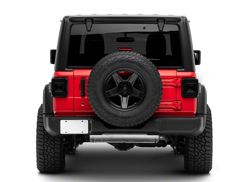 Raxiom Axial Series Plateau LED Tail Lights; Black Housing; Smoked Lens (18-25 Jeep Wrangler JL w/o Blind Spot Detection)