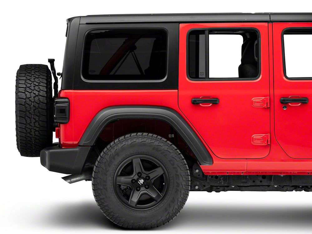 Raxiom Axial Series Plateau LED Tail Lights; Black Housing; Smoked Lens (18-25 Jeep Wrangler JL w/o Blind Spot Detection)