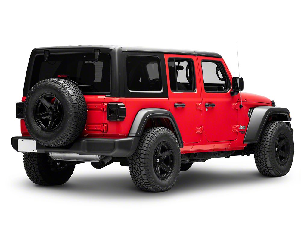 Raxiom Axial Series Plateau LED Tail Lights; Black Housing; Smoked Lens (18-25 Jeep Wrangler JL w/o Blind Spot Detection)