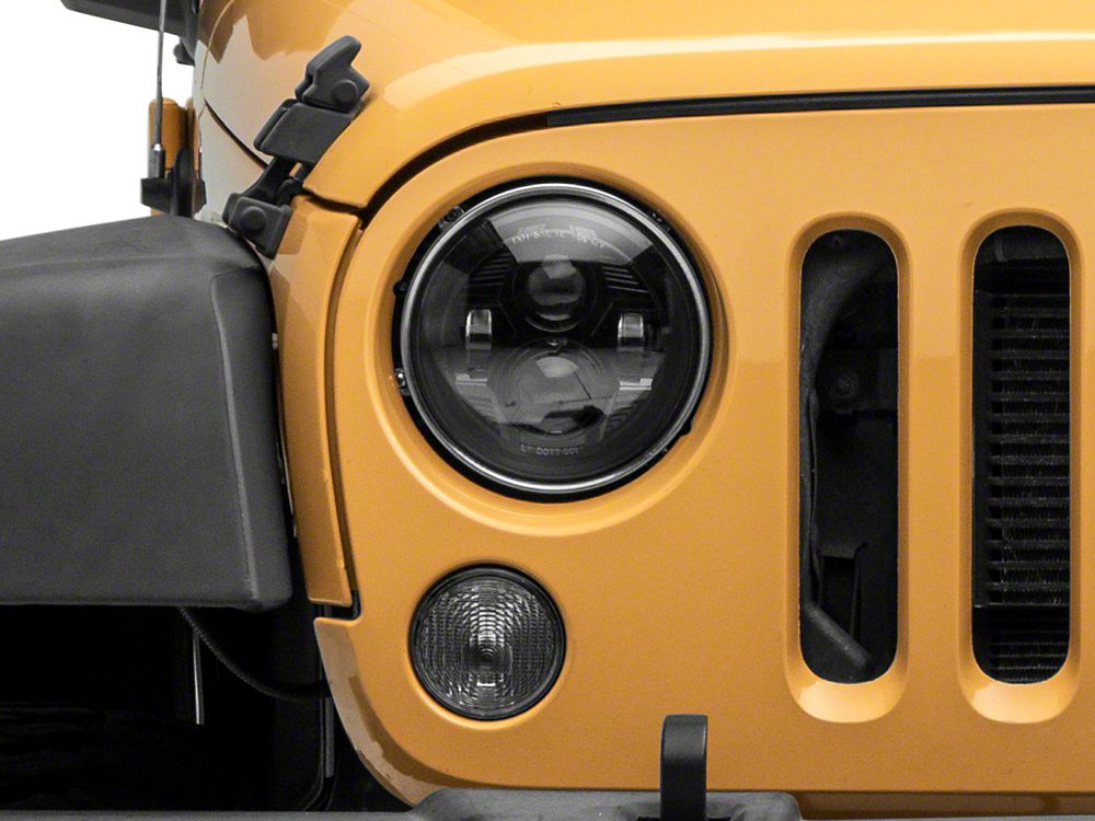 Raxiom 7-Inch LED Headlights; Black Housing; Clear Lens (07-18 Jeep Wrangler JK)