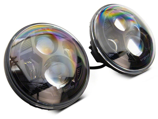 Raxiom 7-Inch LED Headlights; Black Housing; Clear Lens (07-18 Jeep Wrangler JK)