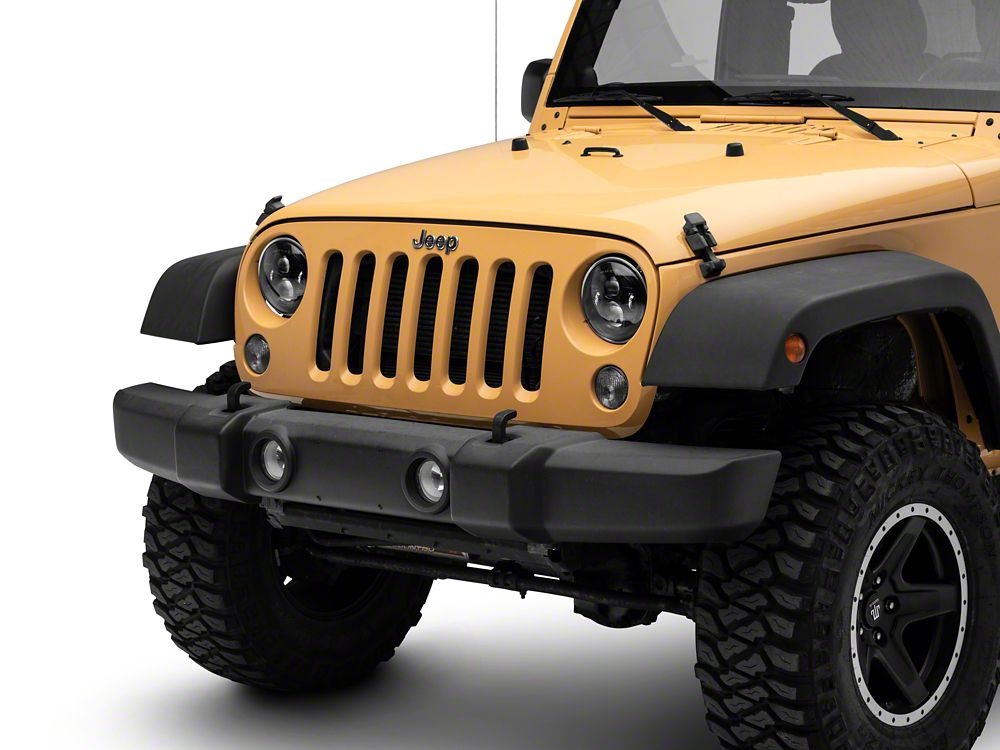 Raxiom 7-Inch LED Headlights; Black Housing; Clear Lens (07-18 Jeep Wrangler JK)