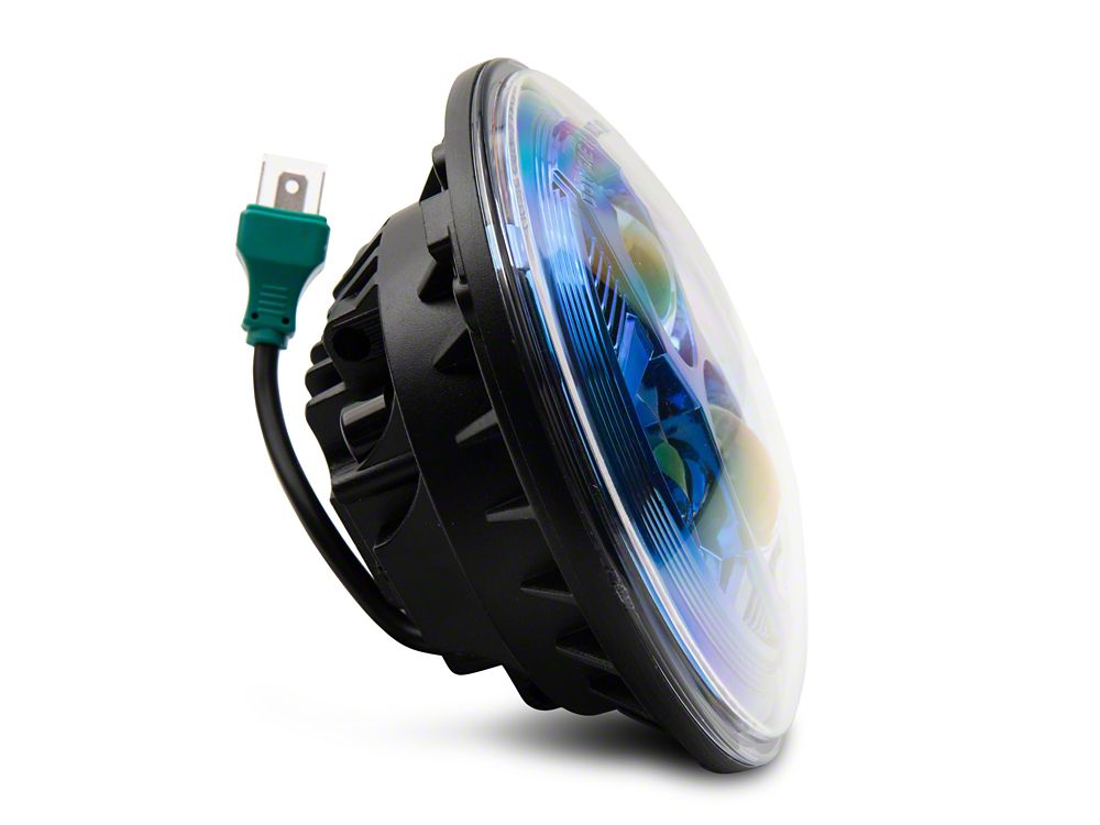 Raxiom 7-Inch LED Headlights; Blue Housing; Clear Lens (07-18 Jeep Wrangler JK)