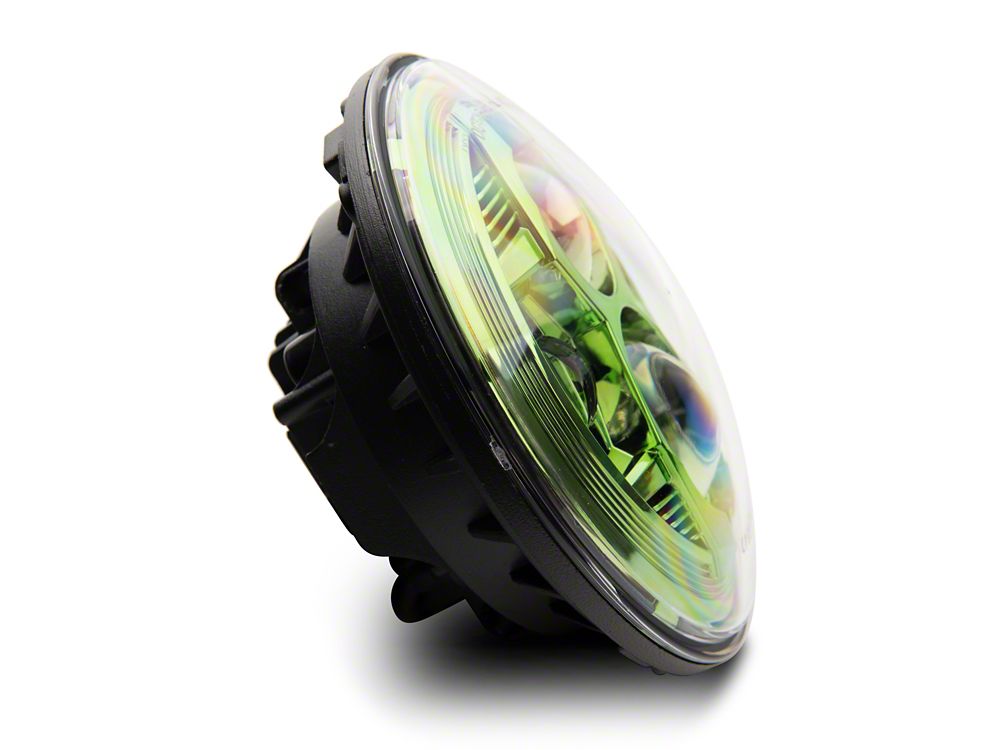 Raxiom 7-Inch LED Headlights; Green Housing; Clear Lens (07-18 Jeep Wrangler JK)