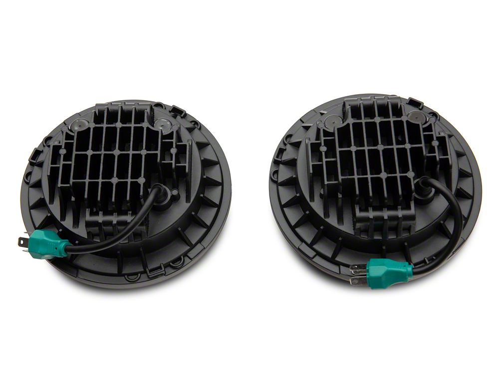 Raxiom 7-Inch LED Headlights; Green Housing; Clear Lens (07-18 Jeep Wrangler JK)