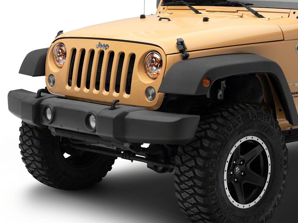 Raxiom 7-Inch LED Headlights; Orange Housing; Clear Lens (07-18 Jeep Wrangler JK)