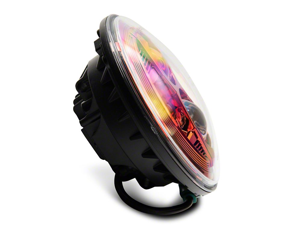 Raxiom 7-Inch LED Headlights; Red Housing; Clear Lens (07-18 Jeep Wrangler JK)