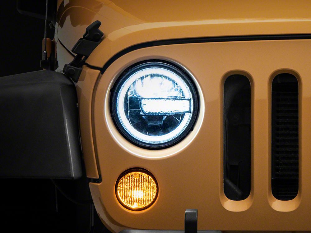 For Jeep Wrangler JK TJ LJ CJ 97-18 7 Inch Round LED Headlight Black For Jeep Wrangler JK TJ LJ CJ 97-18 7 Inch Round LED Headlight Black