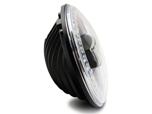 Raxiom 7-Inch LED Headlights with Halos; Black Housing; Clear Lens (97-18 Jeep Wrangler TJ & JK)