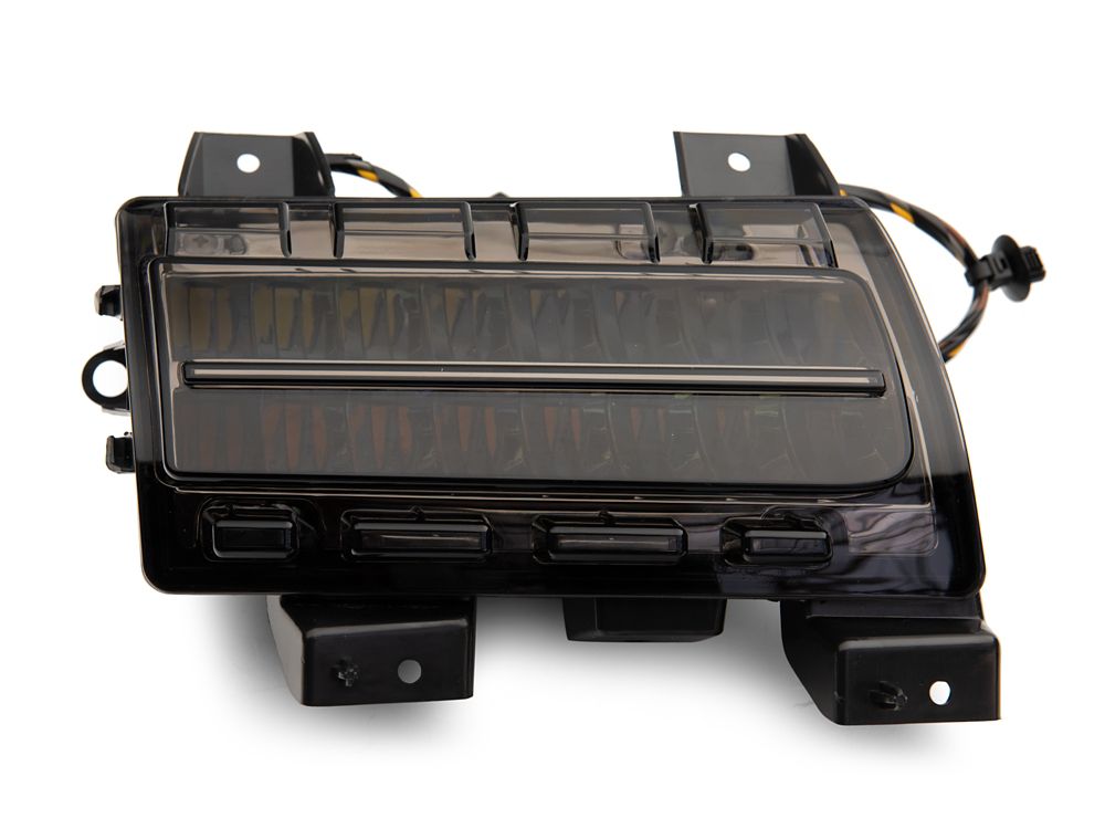 Raxiom Axial Series Sequential LED Parking/Turn Signal Lights; Smoked (18-25 Jeep Wrangler JL Sport w/ Factory Halogen Lights)