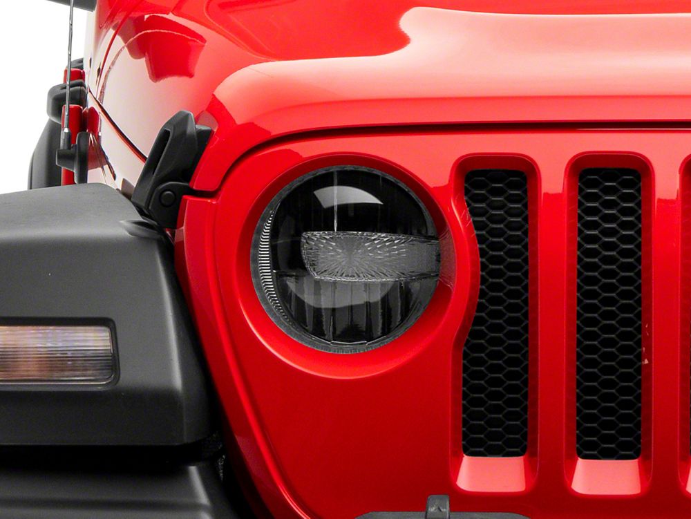 Raxiom Axial Series 9-Inch LED Headlights; Black Housing; Clear Lens (18-25 Jeep Wrangler JL w/ Factory Halogen Headlights)