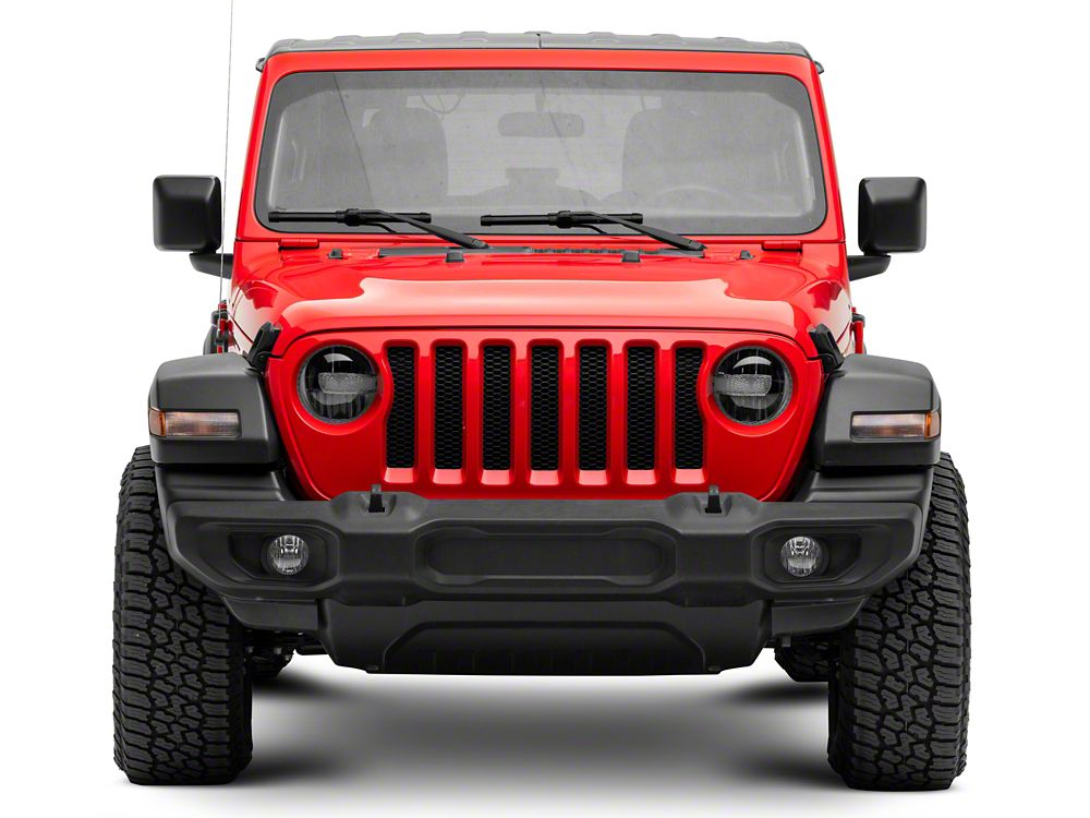 Raxiom Axial Series 9-Inch LED Headlights; Black Housing; Clear Lens (18-25 Jeep Wrangler JL w/ Factory Halogen Headlights)