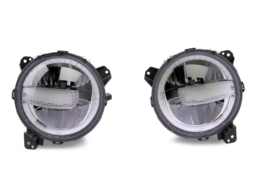 Raxiom Axial Series 9-Inch LED Headlights; Black Housing; Clear Lens (18-25 Jeep Wrangler JL w/ Factory Halogen Headlights)