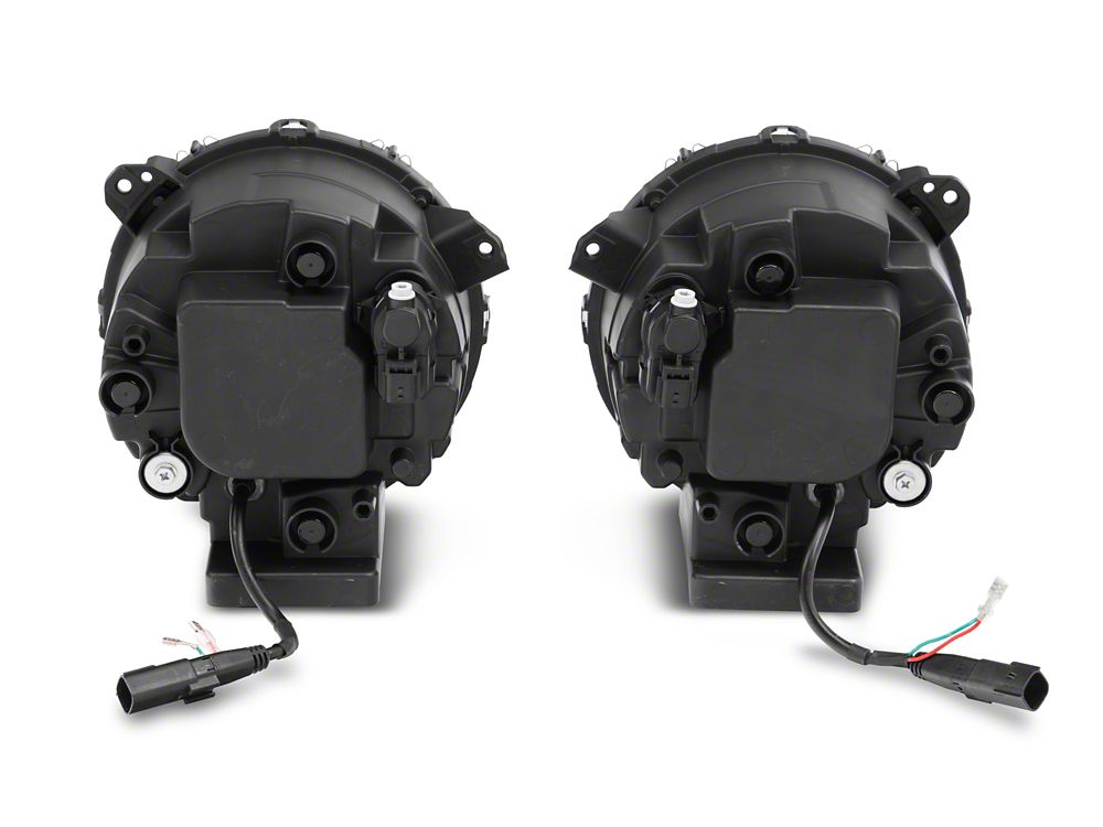 Raxiom Axial Series 9-Inch LED Angel Eye Headlights; Black Housing; Clear Lens (18-25 Jeep Wrangler JL)