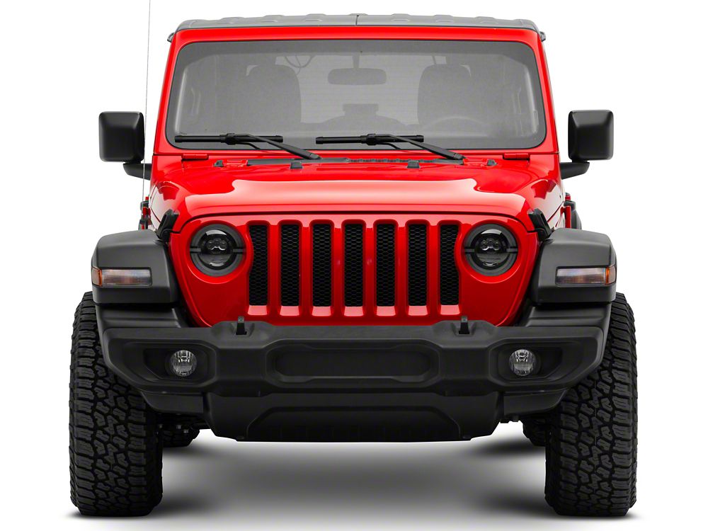 Raxiom Axial Series 9-Inch LED Angel Eye Headlights; Black Housing; Clear Lens (18-25 Jeep Wrangler JL)
