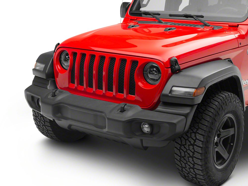 Raxiom Axial Series 9-Inch LED Angel Eye Headlights; Black Housing; Clear Lens (18-25 Jeep Wrangler JL)