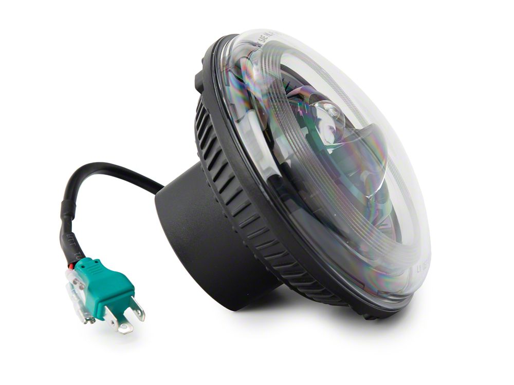 Raxiom Axial Series 7-Inch Dragon Eye LED Headlights; Black Housing; Clear Lens (07-18 Jeep Wrangler JK)