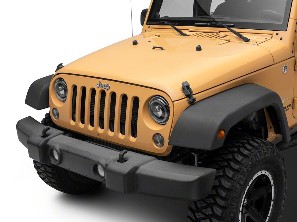 Raxiom Axial Series 7-Inch Dragon Eye LED Headlights; Black Housing; Clear Lens (07-18 Jeep Wrangler JK)