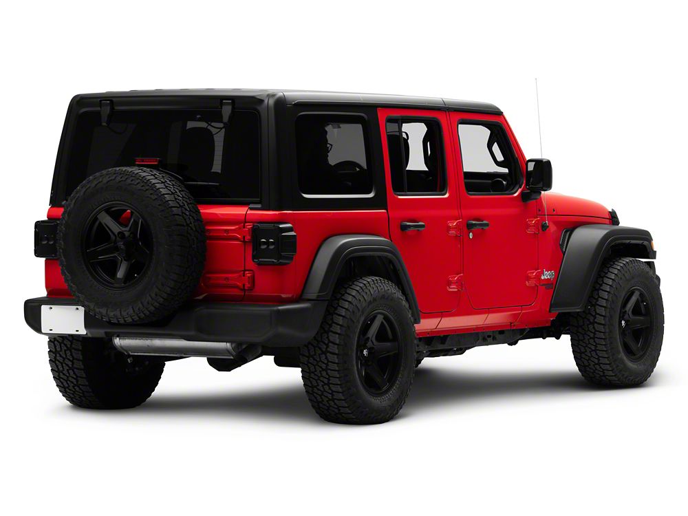 Raxiom Axial Series Linear LED Tail Lights; Black Housing; Smoked Lens (18-25 Jeep Wrangler JL w/ Factory Halogen Tail Lights & w/o Blind Spot Detection)