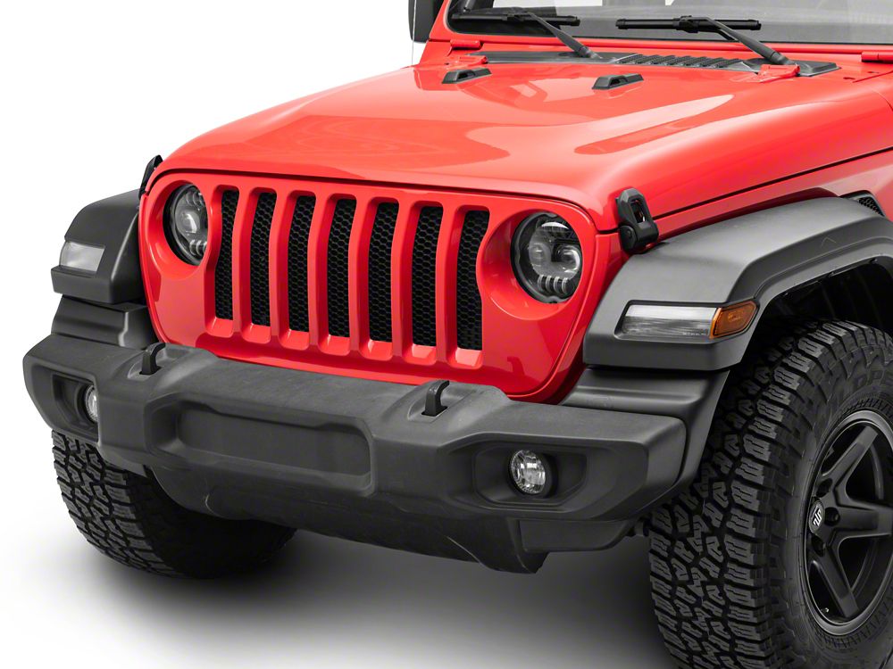 Raxiom Axial Series 9-Inch Angel Eye LED Headlights; Black Housing; Clear Lens (18-25 Jeep Wrangler JL)