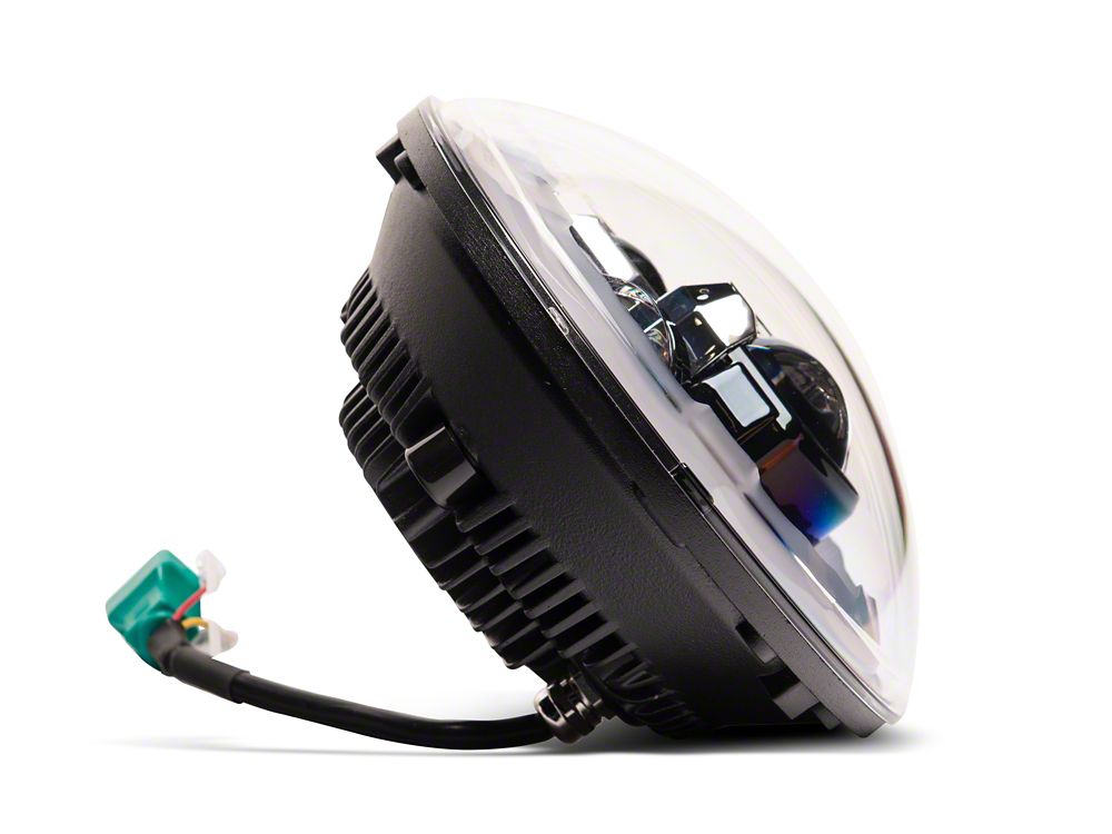 Raxiom Axial Series 7-Inch LED Headlights with DRL Turn Signals; Black Housing; Clear Lens (07-18 Jeep Wrangler JK)