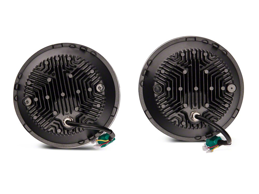 Raxiom Axial Series 7-Inch LED Headlights with DRL Turn Signals; Black Housing; Clear Lens (07-18 Jeep Wrangler JK)