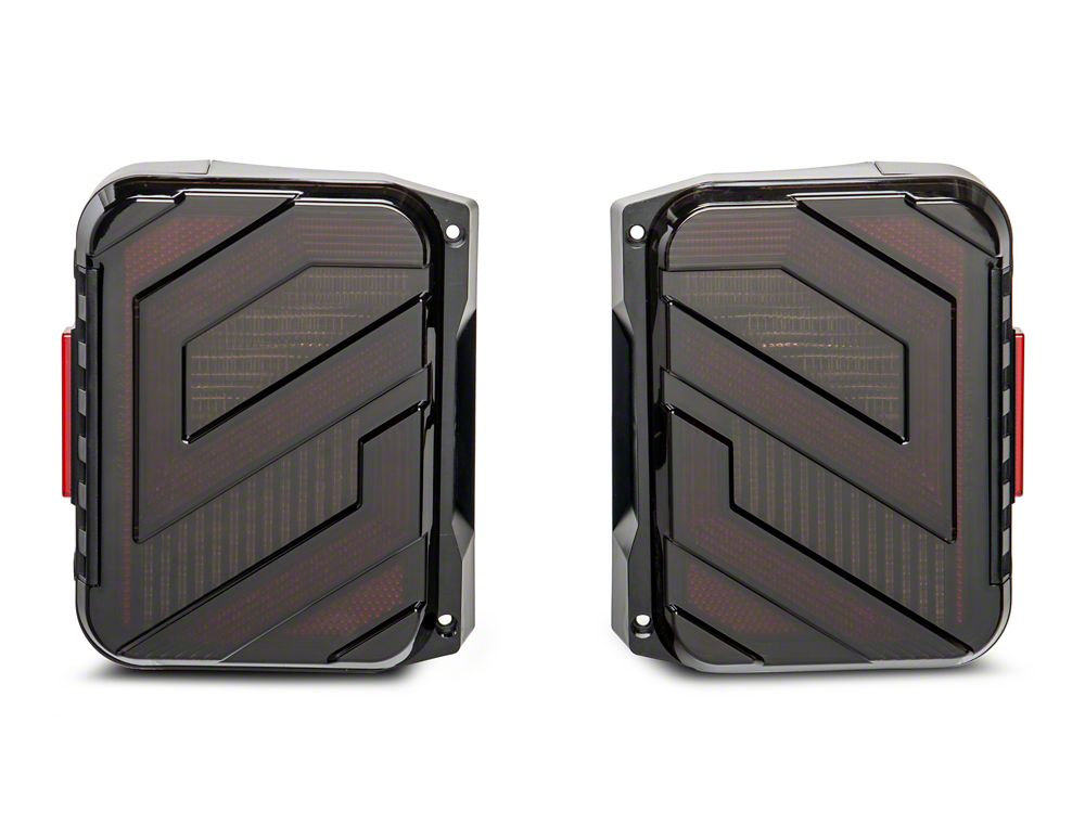 Raxiom Axial Series Trident LED Tail Lights; Black Housing; Smoked Lens (07-18 Jeep Wrangler JK)