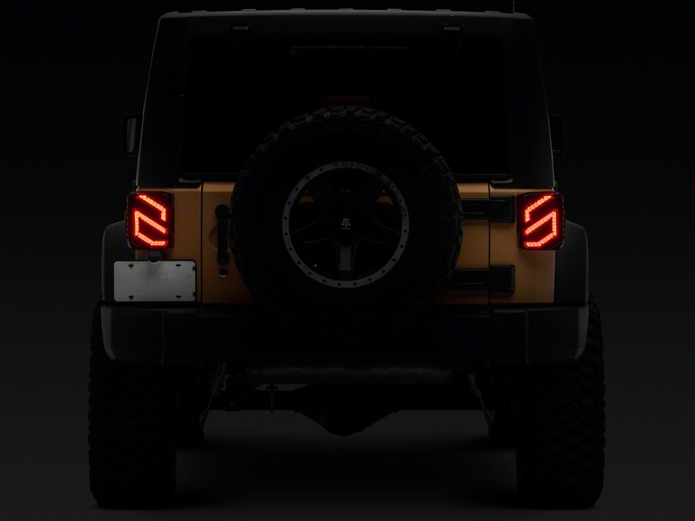 Raxiom Axial Series Trident LED Tail Lights; Black Housing; Smoked Lens (07-18 Jeep Wrangler JK)