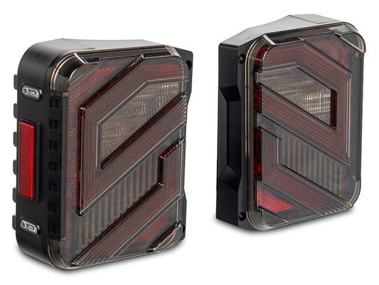 Raxiom Axial Series Trident LED Tail Lights; Black Housing; Clear Lens (07-18 Jeep Wrangler JK)