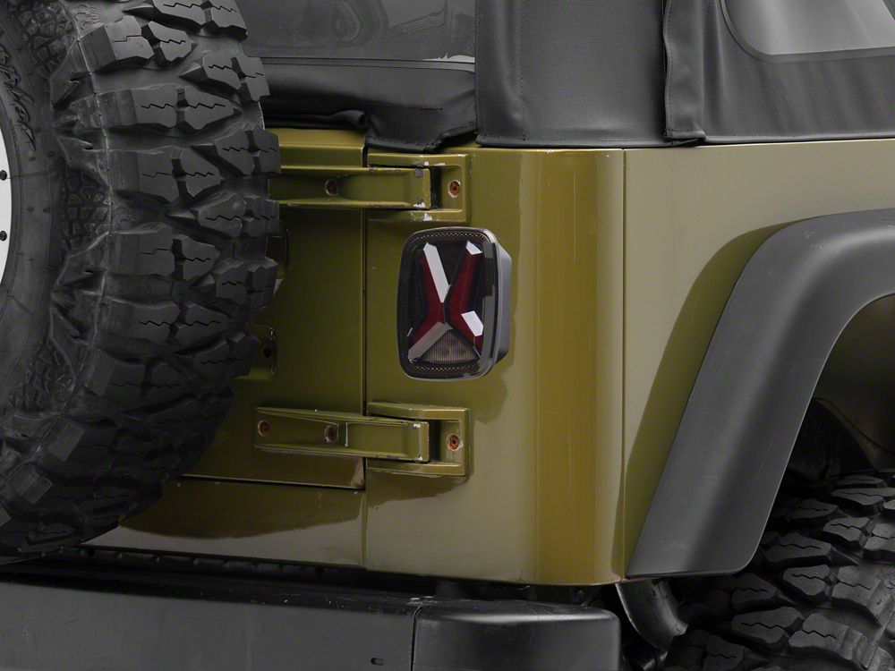 Raxiom Gladiator LED Tail Lights; Black Housing; Smoked Lens (76-06 Jeep CJ7, Wrangler YJ & TJ)
