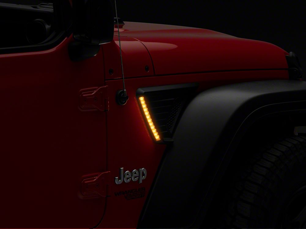 Raxiom LED Fender Vent Lighting with DRL and Turn Signal (18-25 Jeep Wrangler JL)