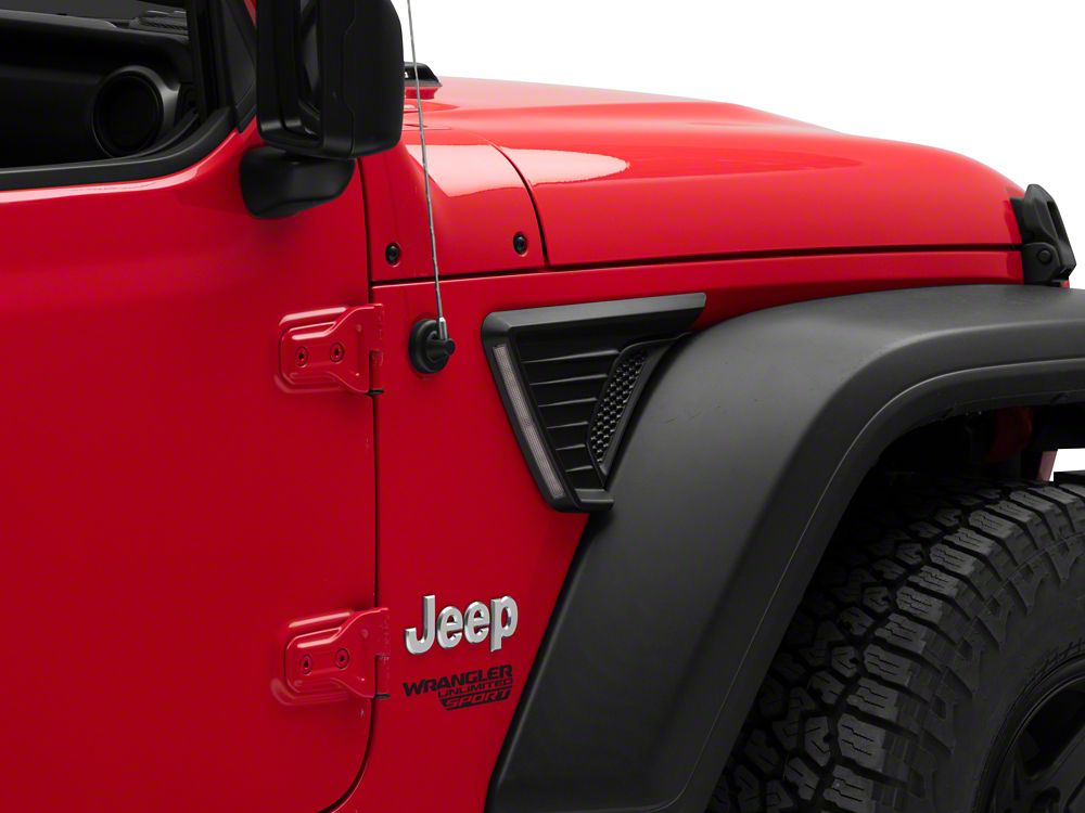 Raxiom LED Fender Vent Lighting with DRL and Turn Signal (18-25 Jeep Wrangler JL)